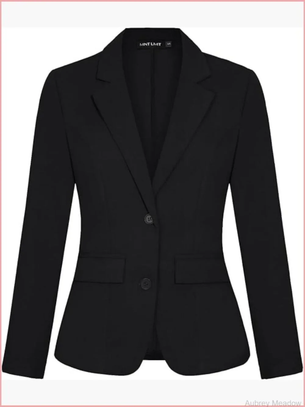 Long Sleeve Notched Lapel Button Blazer Jacket with Pockets